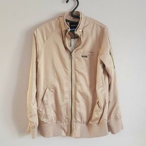 Members Only Satin Boyfriend Bomber Jacket Peach